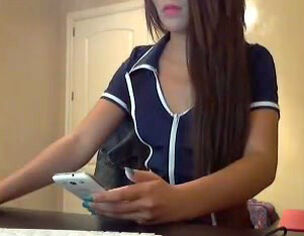 Peque bare school chick on web cam
